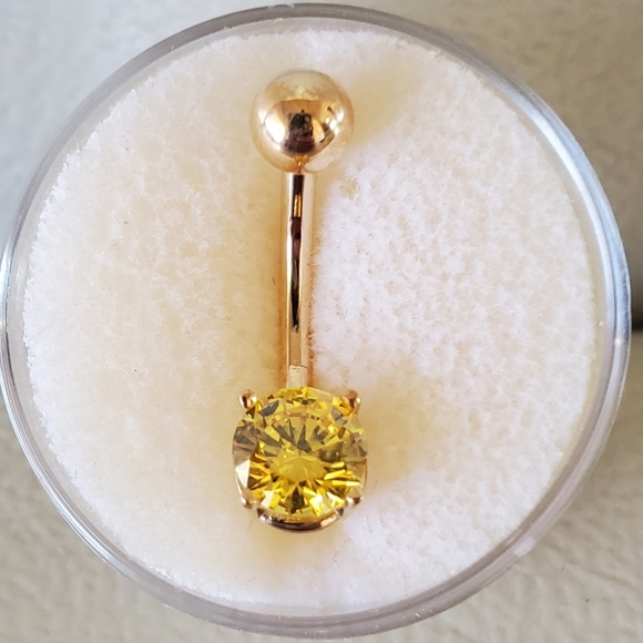 Body Gems 14K Solid Gold Nickel Free Belly Navel Piercing Jewelry